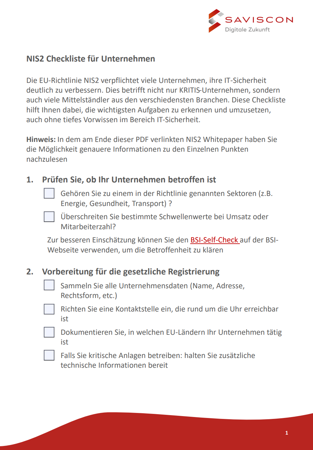 NIS2 Checkliste 2025